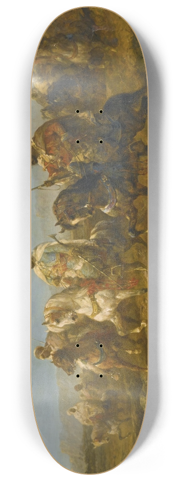 Adolf Schreyer - Advancing Cavalrymen 8.25 inch art skate deck