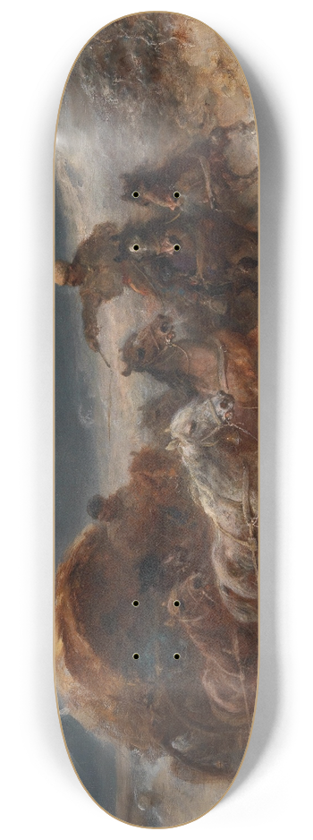 Adolf Schreyer - Geldings In A Winter Landscape 8.25 inch art skate deck