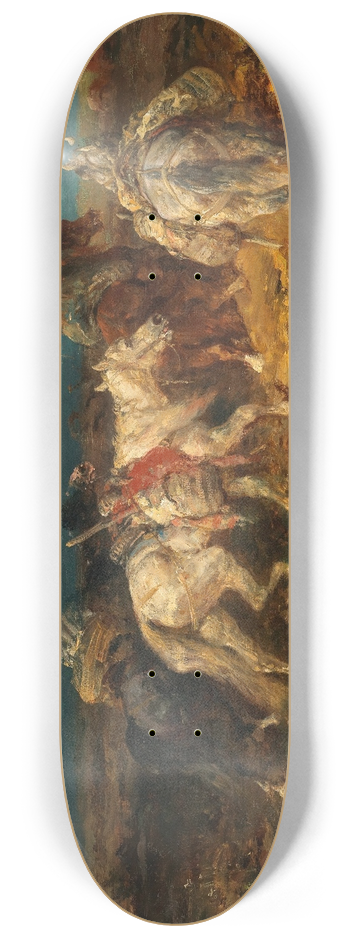 Adolf Schreyer - Wallachian Packhorses at the Ford 8.25 inch art skate deck