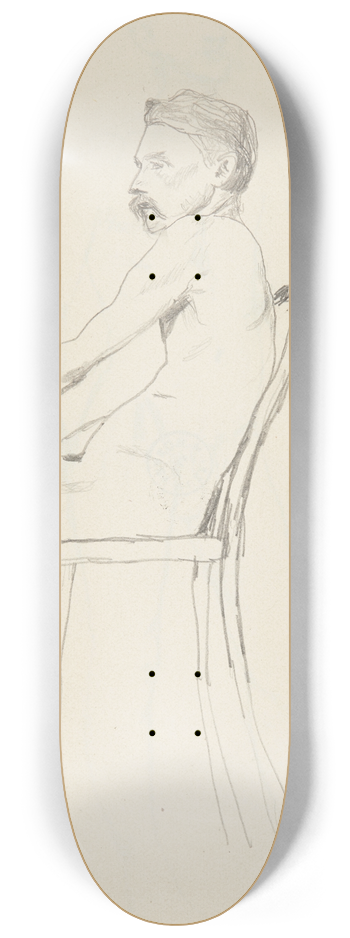 Adolf Sternschuss - akt siedzcego mczyzny 8.25 inch art skate deck