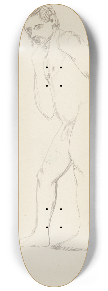 Adolf Sternschuss - akt stojcego pochylonego mczyzny 8.25 inch art skate deck