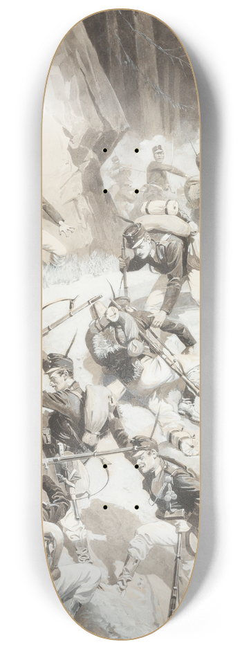 Adolf Wald - Field exercise in the mountains 8.25 inch art skate deck