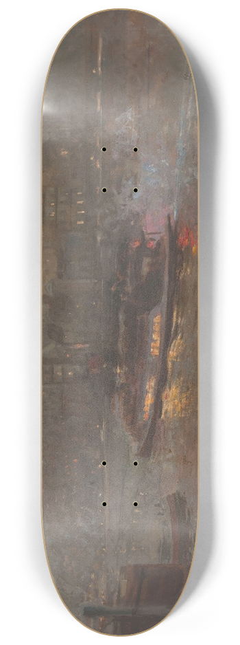 Adolphe-Ernest Gumery - Bateau-Mouche sur la Seine, le soir, devant Notre-Dame 8.25 inch art skate deck