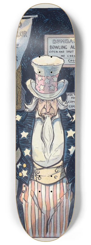 Frank Arthur Nankivell - Never again! 8.25 inch art skate deck