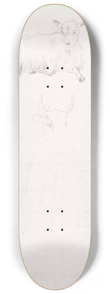 Adolph Tidemand - Dyrestudier 8.25 inch art skate deck