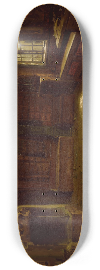 Adolph Tidemand - Farm Interior 8.25 inch art skate deck