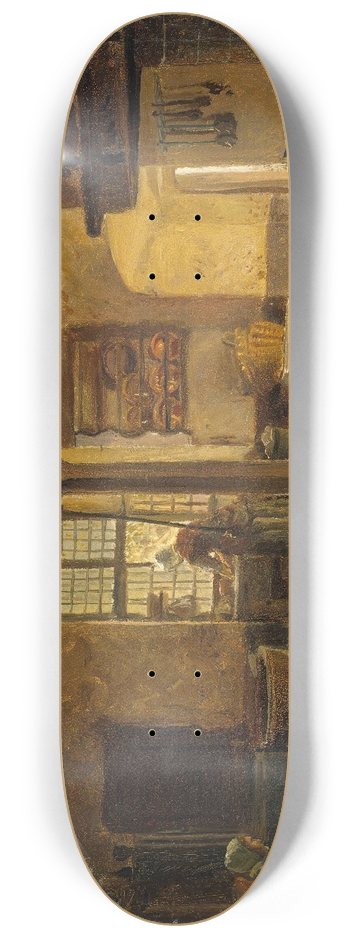 Adolph Tidemand - Kitchen Interior 8.25 inch art skate deck