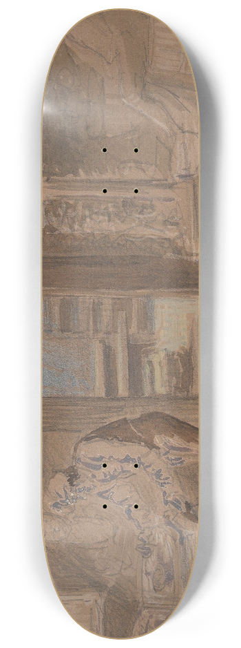 Adolph Tidemand - Kitchen interior with figures 8.25 inch art skate deck