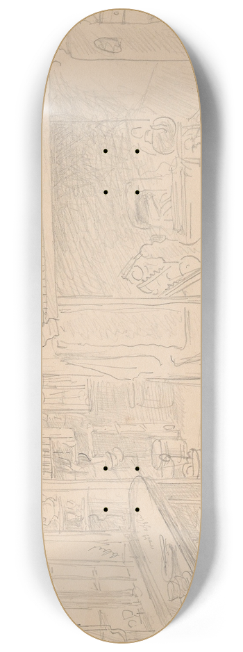 Adolph Tidemand - Kjkkeninterir 8.25 inch art skate deck