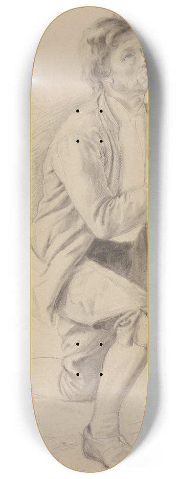 Adolph Tidemand - Knelende mann med foldede hender 8.25 inch art skate deck