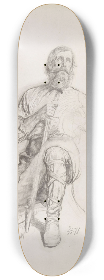 Adolph Tidemand - Knelende mann med sabel 8.25 inch art skate deck