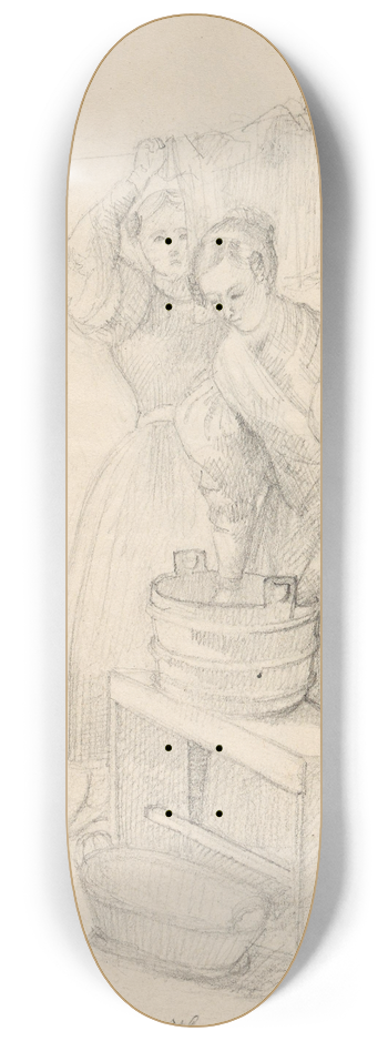 Adolph Tidemand - Kvinner som henger opp klr 8.25 inch art skate deck