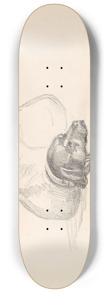 Adolph Tidemand - Lying dog 8.25 inch art skate deck