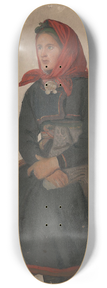 Adolph Tidemand - Peasant Woman from Telemark 8.25 inch art skate deck