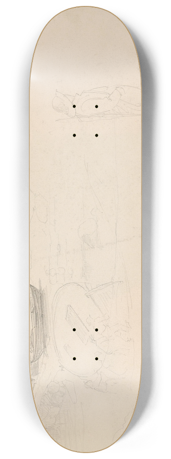 Adolph Tidemand - Sjsetting i Nevlunghavn; sjmenn 8.25 inch art skate deck