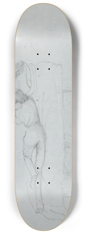Adolph Tidemand - Young man lying in bed 8.25 inch art skate deck