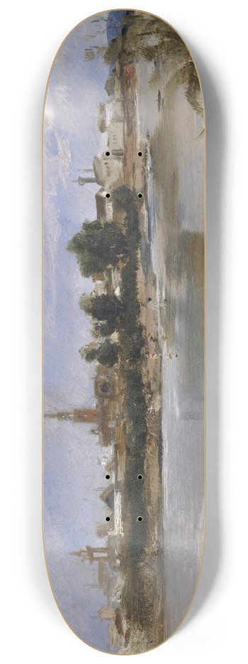 Frank Buchser - View of Seville Across the Guadalquivir 8.25 inch art skate deck
