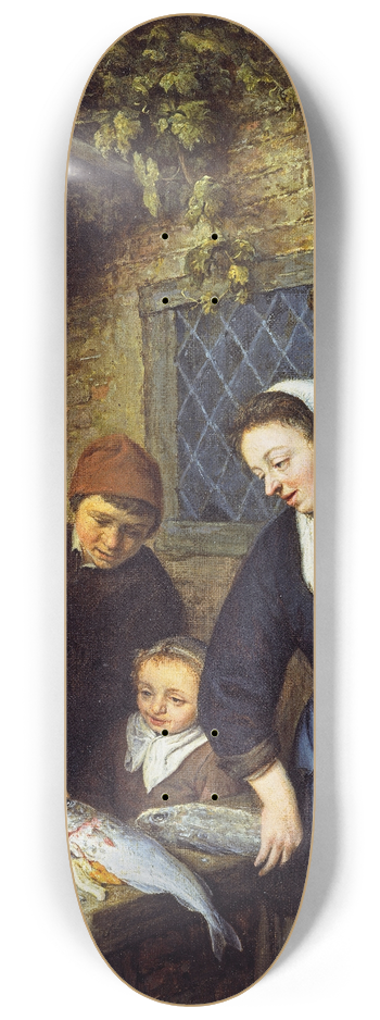 Adriaen van Ostade - Buying Fish 8.25 inch art skate deck