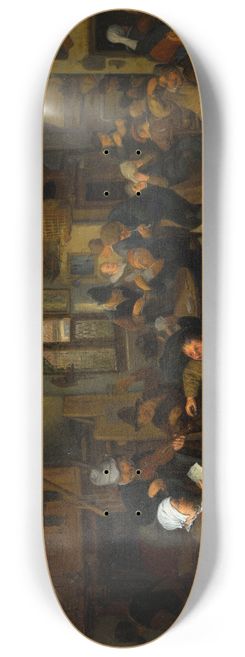 Adriaen van Ostade - Peasant Inn 8.25 inch art skate deck