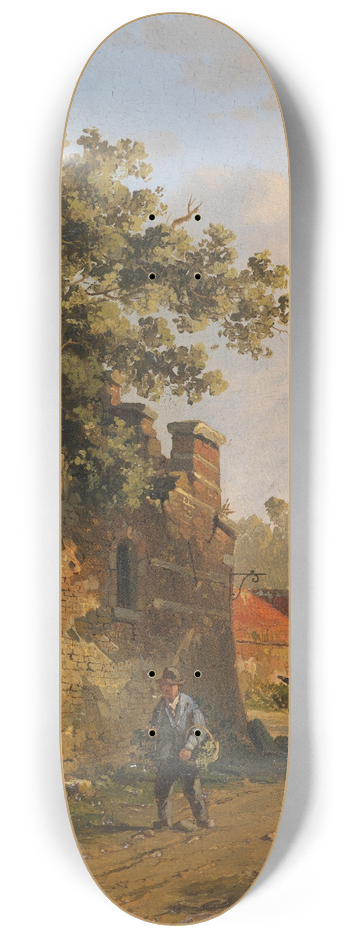 Adrianus Eversen - Figuren an einer Stadtmauer 8.25 inch art skate deck