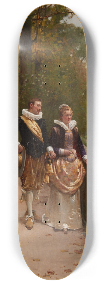 Adrien Moreau - Elegant figures strolling in the park 8.25 inch art skate deck