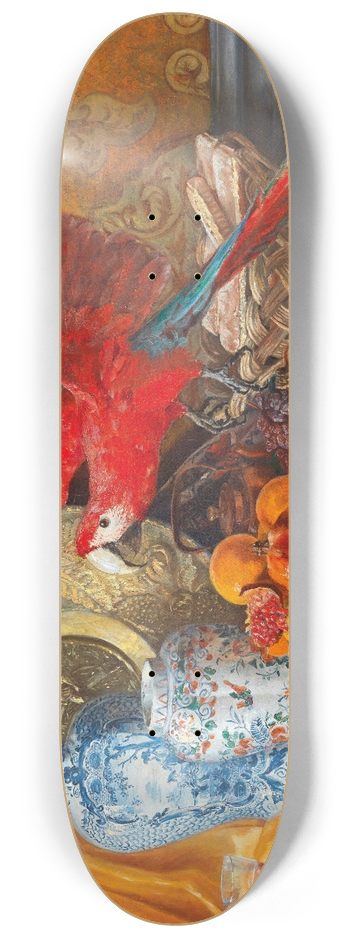 Adrien Moreau - Groes Stillleben Mit Papagei 8.25 inch art skate deck