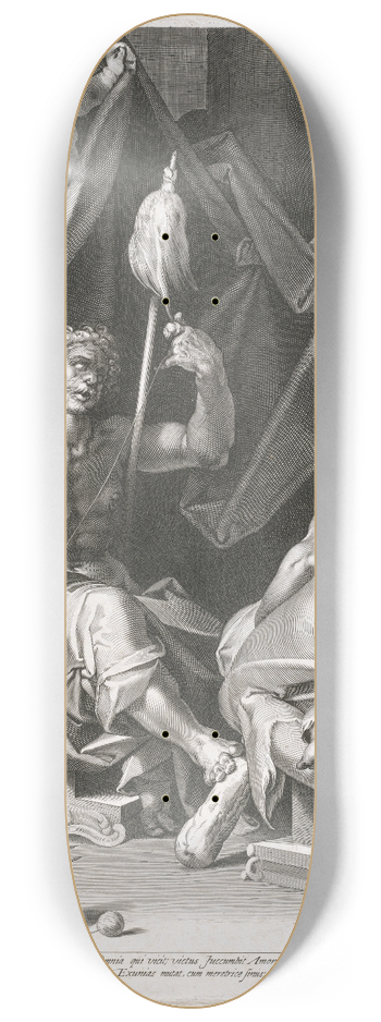 Aegidius Sadeler II - Hercules and Omphale 8.25 inch art skate deck