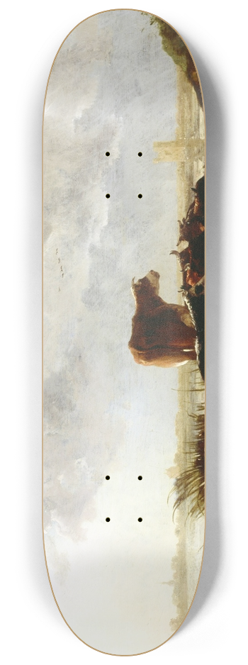 Aelbert Cuyp - Cattle near a River 8.25 inch art skate deck