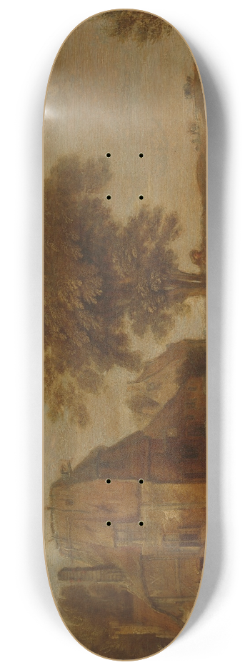 Aert van der Neer - Landscape with an Inn 8.25 inch art skate deck