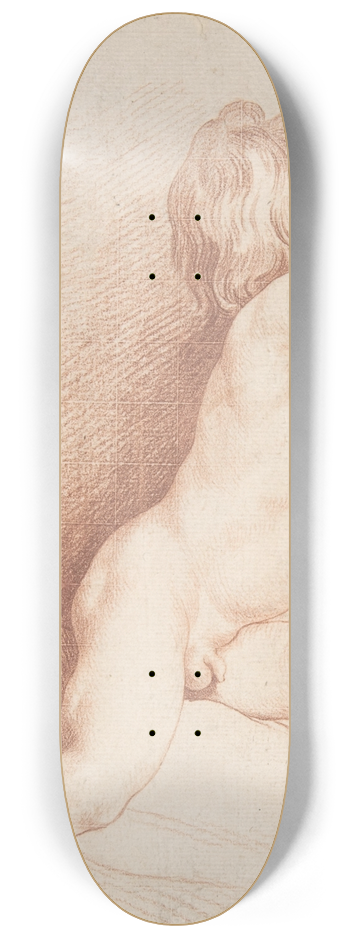 After Edme Bouchardon - Seated Nude Boy 8.25 inch art skate deck