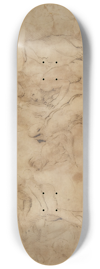 After Raphael - Figure studies (after Raphaels Disputa) 8.25 inch art skate deck