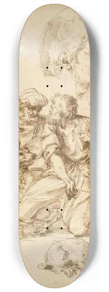 Agostino Carracci - A Group of Shepherds, and Other Studies 8.25 inch art skate deck