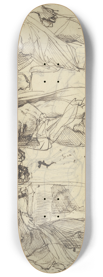 Agostino Carracci - Studien zu einem Heiligen Hieronymus 8.25 inch art skate deck