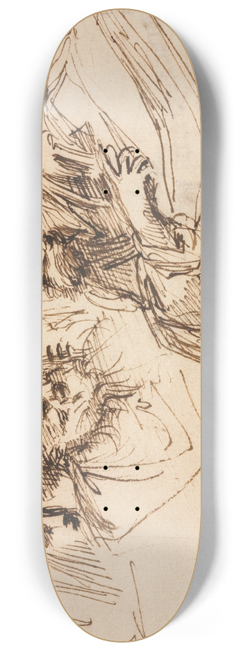Agostino Carracci - Study of Heads (recto) 8.25 inch art skate deck
