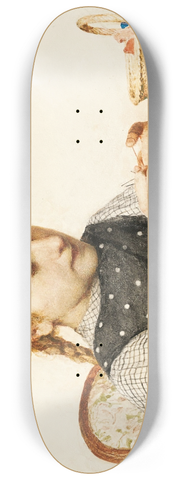 Albert Anker - Strickendes Mdchen 8.25 inch art skate deck