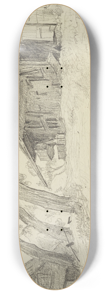 Albert Anker - Zwei Bauernhuser 8.25 inch art skate deck