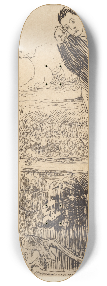 Albert Besnard - Vertigo (Le vertige) 8.25 inch art skate deck