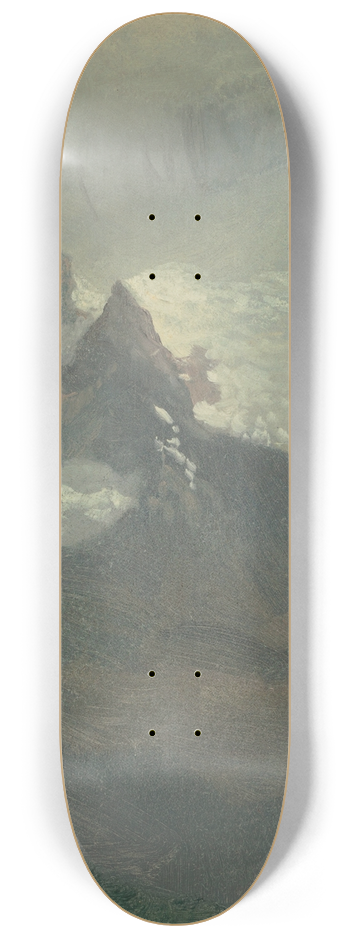 Albert Bierstadt - Cloud Study with Mountain Peaks 8.25 inch art skate deck
