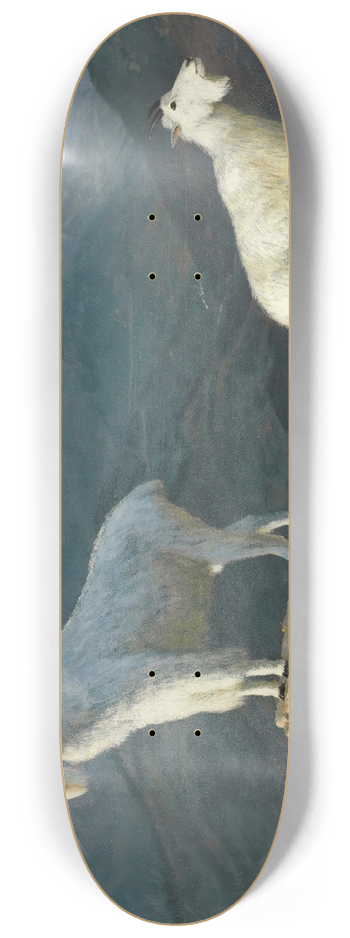 Albert Bierstadt - Mountain goats 8.25 inch art skate deck
