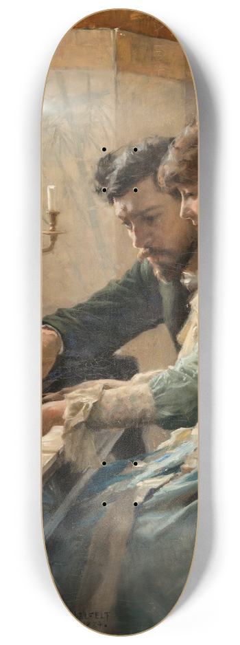 Albert Edelfelt - At the Piano 8.25 inch art skate deck