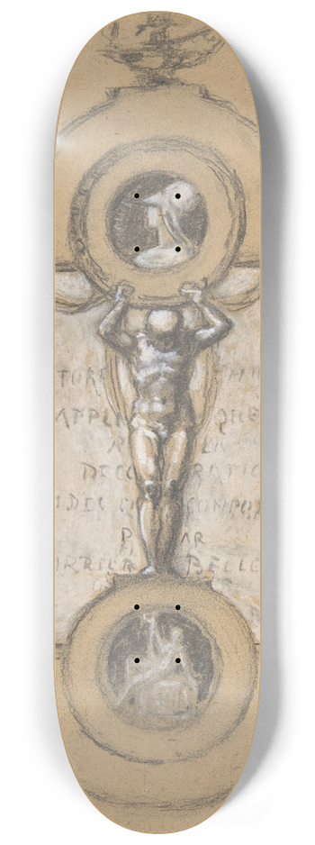 Albert-Ernest Carrier-Belleuse - Design for a Frontispiece 8.25 inch art skate deck