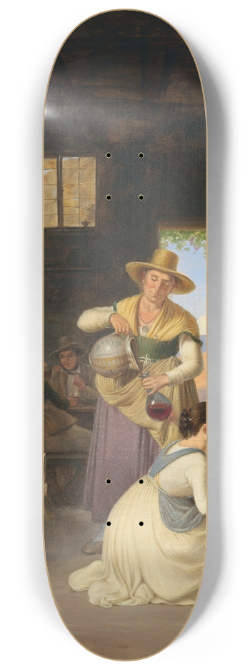 Albert Kchler - Hunters in a Tavern 8.25 inch art skate deck