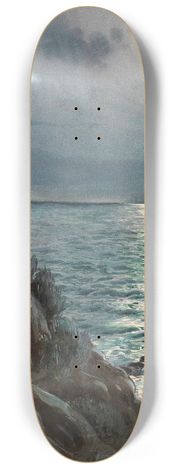 Albert Nikolaevich Benois - Seashore under a full moon 8.25 inch art skate deck
