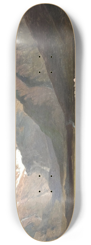 Albert Zimmermann - Almhtten auf einer Ebene mit Gebirgskette 8.25 inch art skate deck