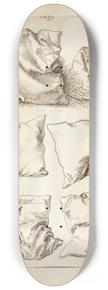 Albrecht Drer - Six Studies of Pillows 8.25 inch art skate deck