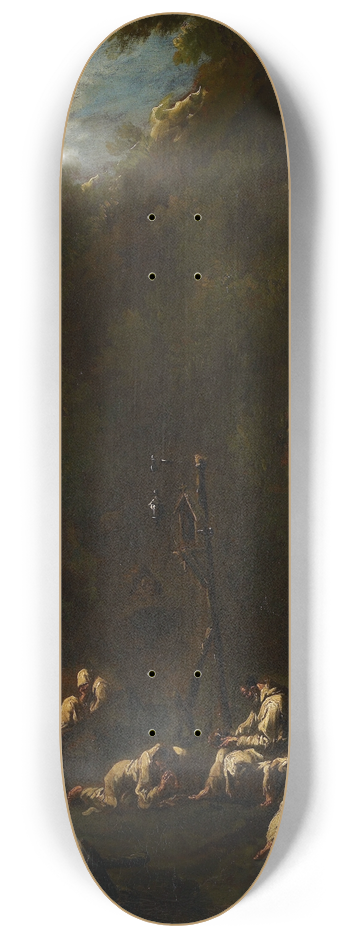 Alessandro Magnasco - Monks Praying in a Grotto 8.25 inch art skate deck
