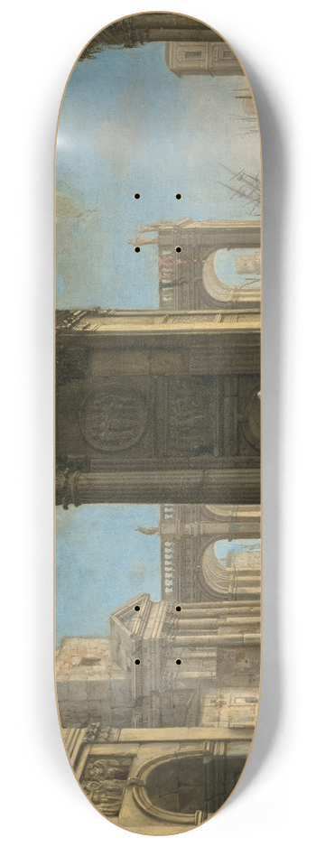 Alessandro Salucci - Architectural capriccio with a harbour 8.25 inch art skate deck