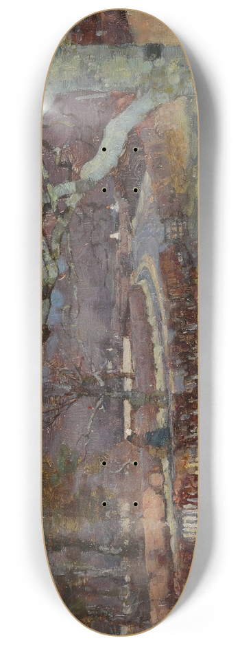 Alexander Brownlie Docharty - Sheep by a sun dappled road 8.25 inch art skate deck