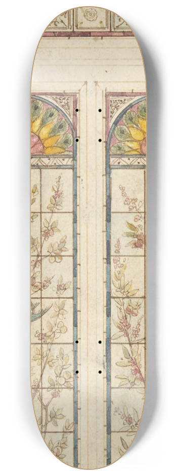 Alexander Gibbs - Design for a stained glass window 8.25 inch art skate deck