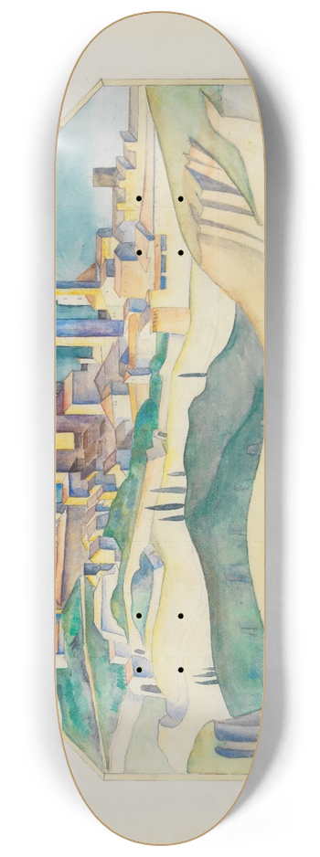 Alexander Kanoldt - Bildentwurf; La citt delle belle torri 8.25 inch art skate deck